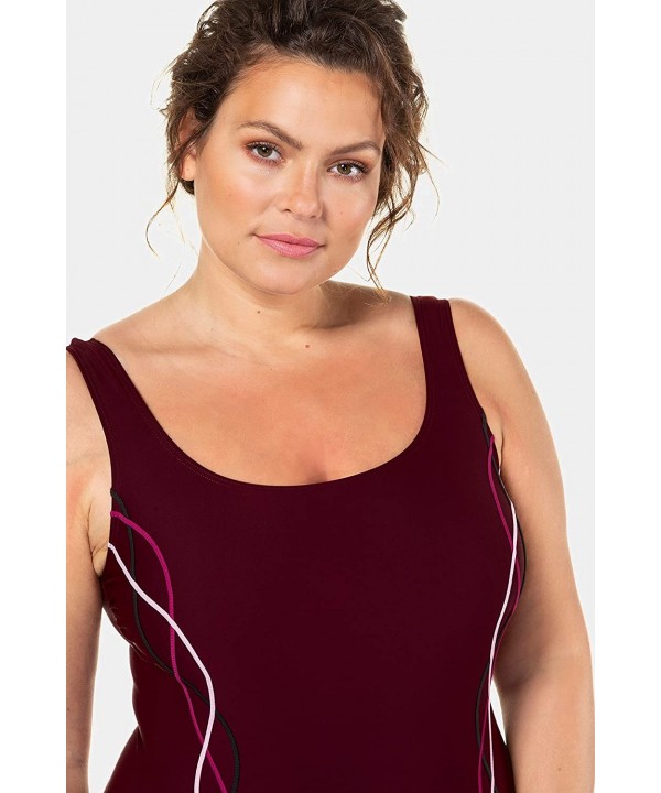 Women's Plus Size Slimming Sporty Swimsuit 659377 - Purple (Berry Red 72603080) - CB18Z3UOU56 $50.19-One-Pieces