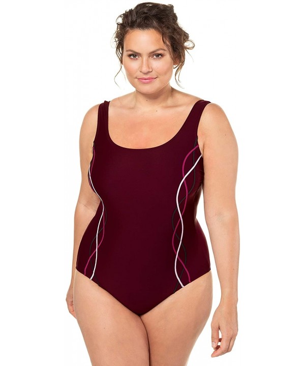 Women's Plus Size Slimming Sporty Swimsuit 659377 - Purple (Berry Red 72603080) - CB18Z3UOU56 $50.19-One-Pieces