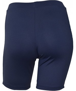 Women Plus Size UPF 50+ Skinny Shorts Swim Pants Rash Guard - Navy With Velvet Navy - CM18849WHMD $23.97-Board Shorts