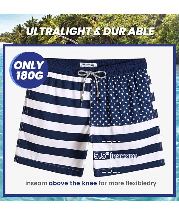 Mens 5" Short Swim Trunks with Mesh Lining Quick Dry Bathing Suits Swimming Shorts Swimsuit - Flag Navy - C01972QZRE4 $22.49-...