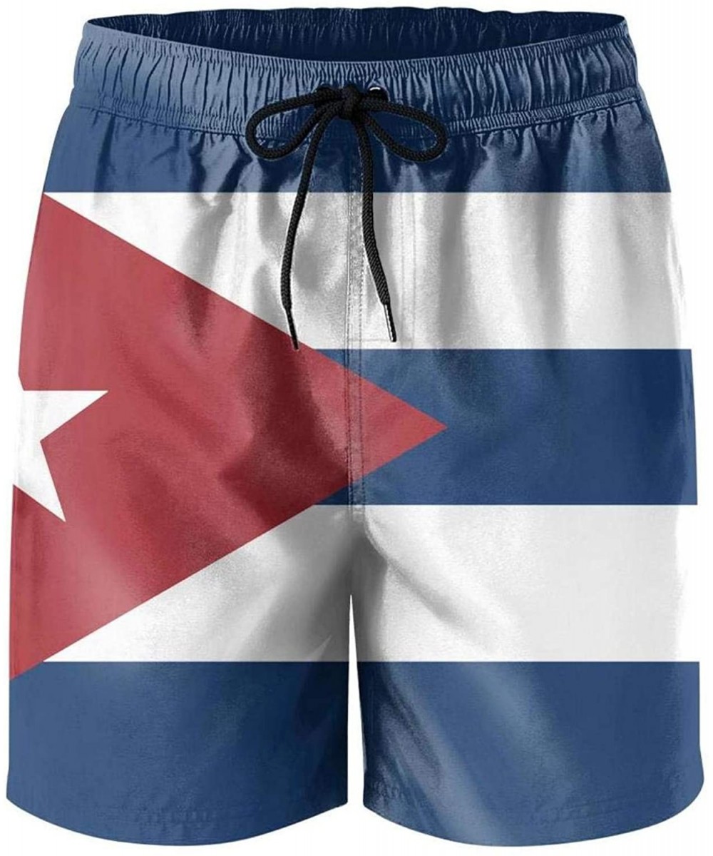 Men's Sportwear Quick Dry Board Shorts Cactus and Pug Swim Trunks - Flag of Cuban - C218RR5D0TI $24.36-Board Shorts