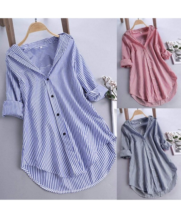 Shirts For Women Button Tunic Tops T Shirt Blouse - Y02-navy - CA18ZXHO3LC $17.85-One-Pieces