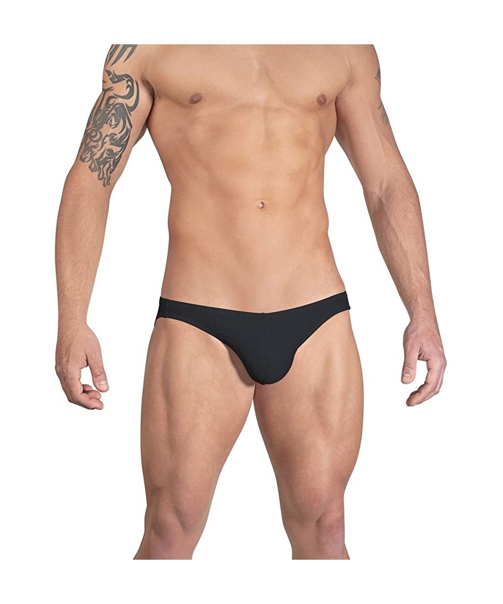 Men's Swim Bikini - Black - CW1239CQRSV $50.93-Briefs