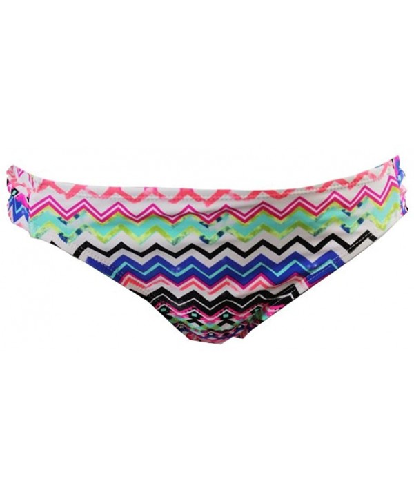 Juniors Chevron-Print Hipster Bikini Bottom - White - C917YK45WDR $10.11-Tankinis