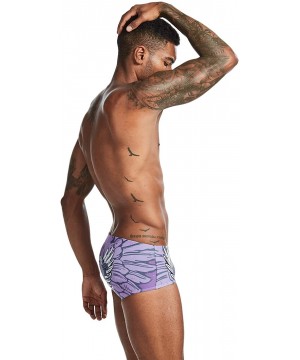 Mens Low Rise Sexy Boxer Brief Swim Trunks Swimwear - 00803 Wing & Snake - CR198SO6OQO $16.21-Briefs