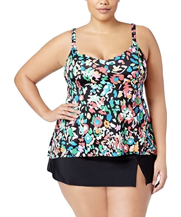 Plus Size Color Take Tankini Top Women's Swimsuit 20W - C6182XSCQT6 $41.76-Tankinis