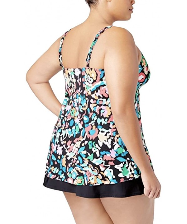 Plus Size Color Take Tankini Top Women's Swimsuit 20W - C6182XSCQT6 $41.76-Tankinis