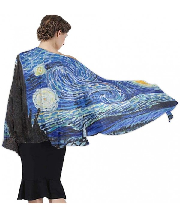 Women's Swimwear Cover Ups- Summer Vacation Beach Sarong Soft Shawl Wrap - Van Gogh Starry Night - CZ19C6NM6KS $18.83-Cover-Ups