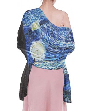 Women's Swimwear Cover Ups- Summer Vacation Beach Sarong Soft Shawl Wrap - Van Gogh Starry Night - CZ19C6NM6KS $18.83-Cover-Ups