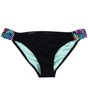 Women's Sasha Strappy Bikini Bottoms - Black Print - CC189Q2GWI8 $20.32-Tankinis