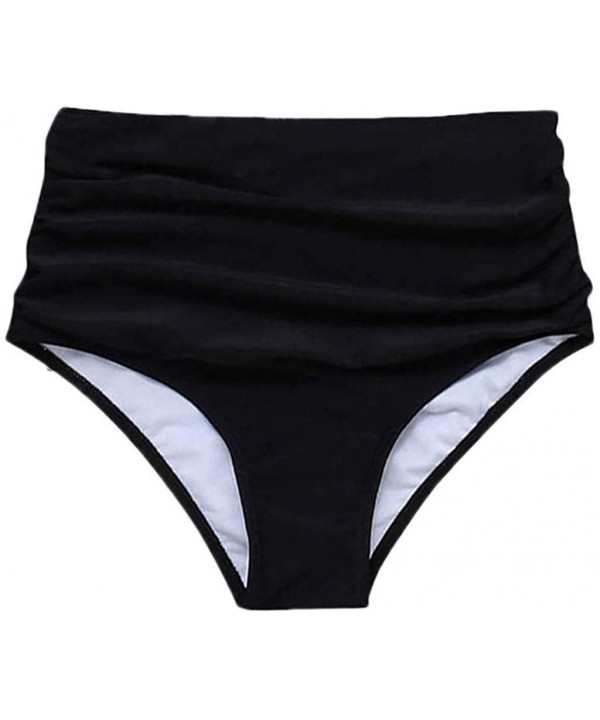 Women High Waisted Bikini Swim Pants Shorts Bottom Swimsuit Swimwear Bathing - Black - CU18WHGH85W $7.39-Tankinis