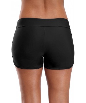 Womens Solid Swim Shorts Stretch Board Shorts Swimsuit Bottoms - Black(seahorse Print) - CF18AY9SN8D $18.22-Board Shorts