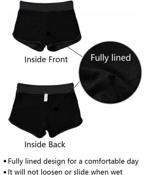 Womens Solid Swim Shorts Stretch Board Shorts Swimsuit Bottoms - Black(seahorse Print) - CF18AY9SN8D $18.22-Board Shorts