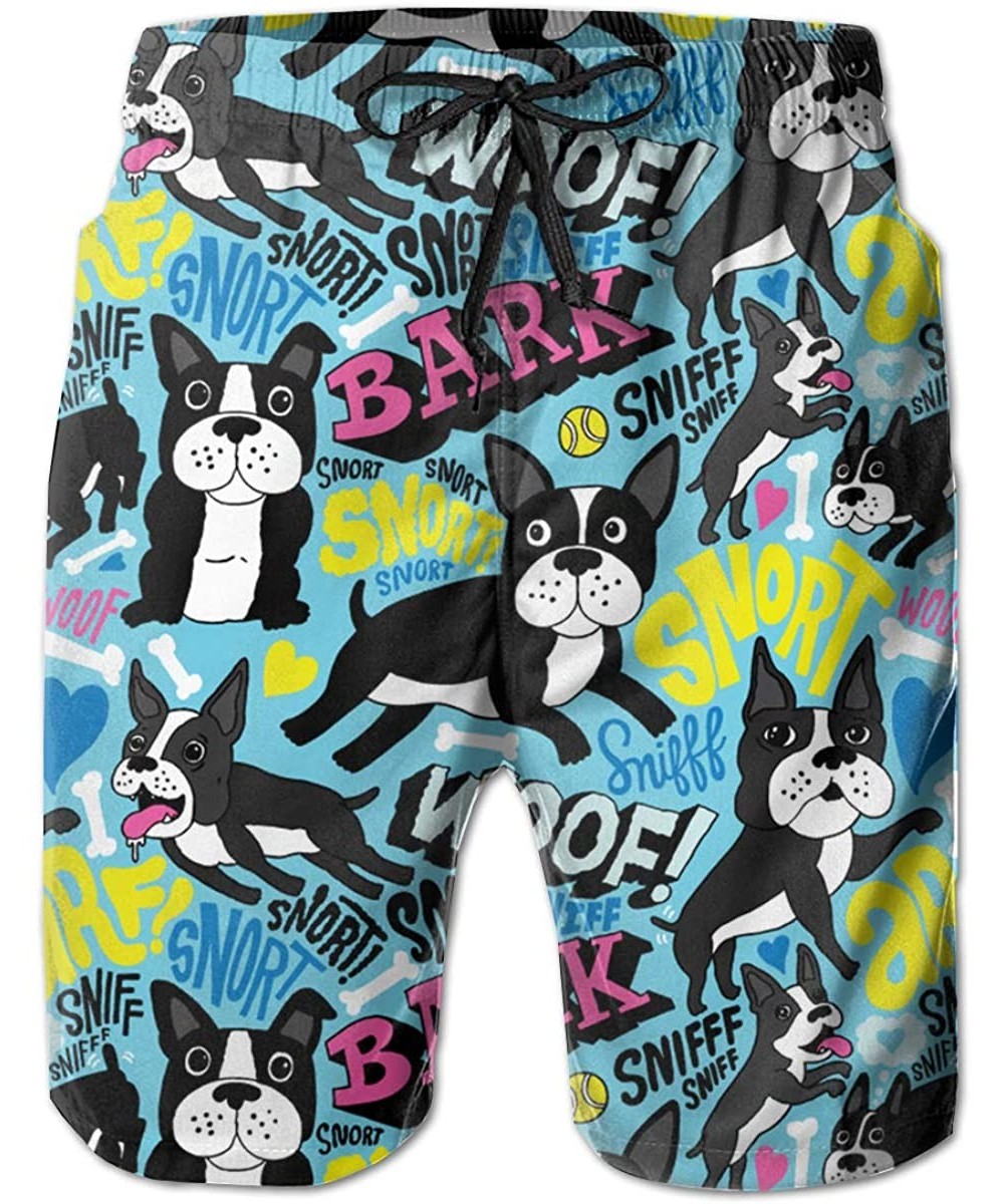 Extreme Comfort Swim Trunks Big &Tall Half Pants for Men Boy Fast Dry Sportwear - Boston Terrier Pop Art - CR18Q9MAWSG $27.56...