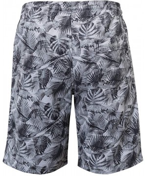 UPF 50+ Mens Classic Trunks - Charcoal Tropics - CJ18QDQ8YA7 $41.70-Board Shorts