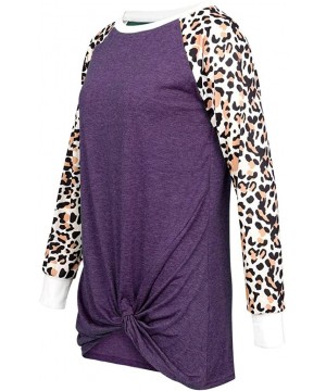 Loose Leopard Print Long Sleeve Shirt Sales Blouses for Women Plus Size Work Casual Top - 1 Purple - CZ18XNU2W8Y $15.91-Rash ...