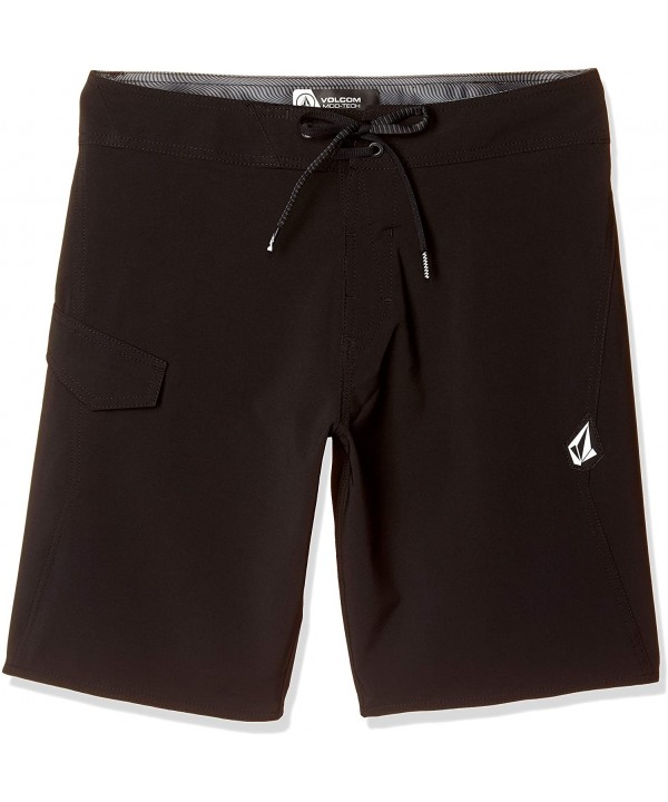 Men's Lido Solid Mod 20" Boardshort - Black - CG18W6Q76OC $43.10-Board Shorts