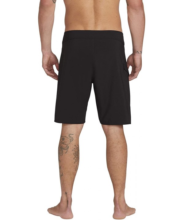 Men's Lido Solid Mod 20" Boardshort - Black - CG18W6Q76OC $43.10-Board Shorts