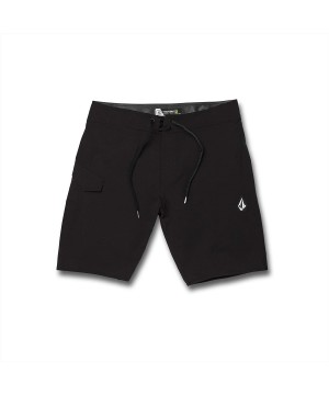 Men's Lido Solid Mod 20" Boardshort - Black - CG18W6Q76OC $43.10-Board Shorts