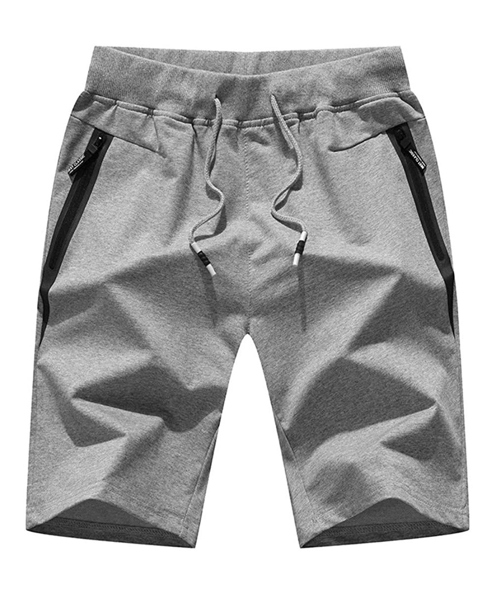 Men's Solid Color Quick Dry Swim Trunks Bathing Suit Beach Five Shorts Gray - C018QKLYKKK $14.05-Racing