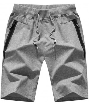 Men's Solid Color Quick Dry Swim Trunks Bathing Suit Beach Five Shorts Gray - C018QKLYKKK $14.05-Racing