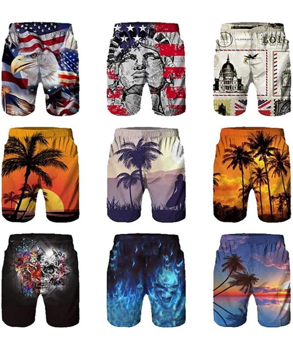 Mens 3D Printed Swim Trunks Summer Cool Quick Dry Surfing Beachwear Board Shorts Average Size - Monkey - CU18O95TLTE $19.16-B...