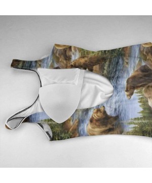 Women's Beautiful Maple Weed Print One-Piece Swimsuit - Bears Lovers Pattern - CJ18YEKINIZ $37.82-Racing