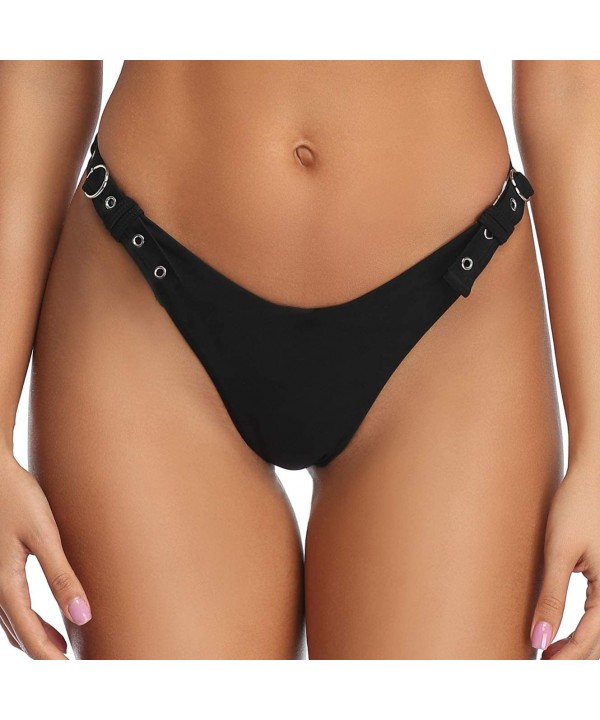 Bandeau Bikini Bathing Suit Women Brazilian Bottom Black Bikinis High Cut Sexy Swimsuits for Women - Black Bottom - CP19C52W4...