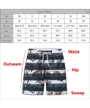 Men's Swim Trunks Quick Dry Beach Board Shorts Mesh Lining Swimwear Bathing Suits - Grey/Black-leaf - CY18WGRY67N $25.26-Trunks