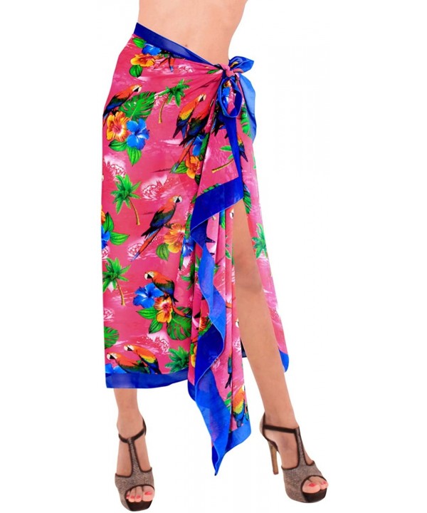 Women's Plus Size Bathing Suit Cover Up Beach Sarong Wrap Full Long D - Pink_g894 - CC12MXV0ZIT $15.48-Cover-Ups