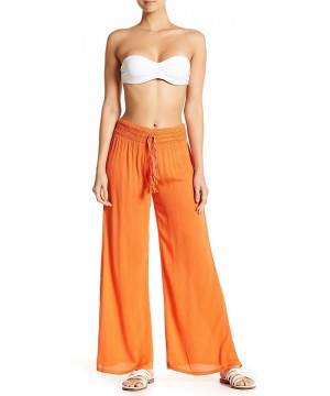 Gauze Pants for Women Perfect for Beach- Cruise- Resort or Casual Boardwalk | by GOGA Swimwear - Orange - C018E9627I8 $27.17-...