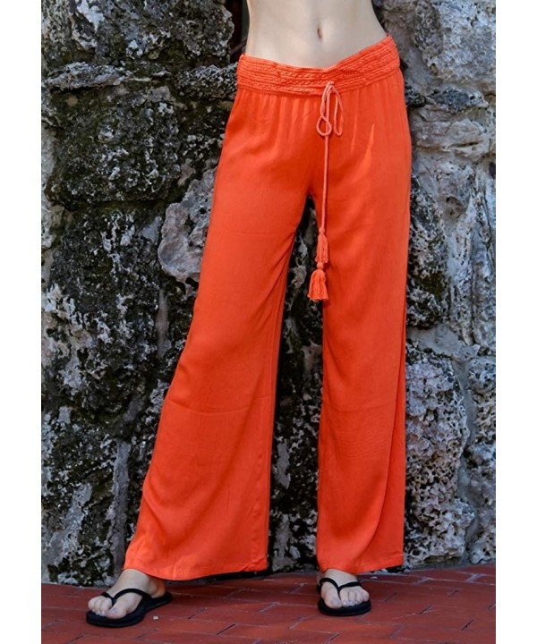 Gauze Pants for Women Perfect for Beach- Cruise- Resort or Casual Boardwalk | by GOGA Swimwear - Orange - C018E9627I8 $27.17-...