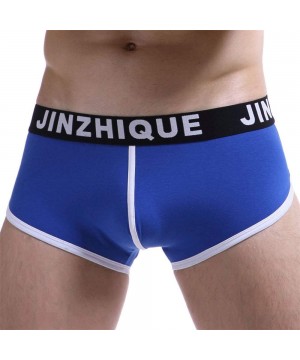 Mens Splicing Knickers Soft Breathable Underpants Sexy Briefs Underwear Sports Shorts - Blue - C818QN5Y2KH $13.50-Briefs