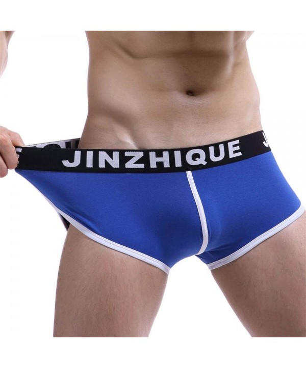 Mens Splicing Knickers Soft Breathable Underpants Sexy Briefs Underwear Sports Shorts - Blue - C818QN5Y2KH $13.50-Briefs