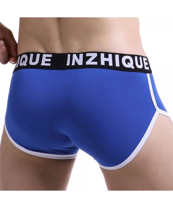 Mens Splicing Knickers Soft Breathable Underpants Sexy Briefs Underwear Sports Shorts - Blue - C818QN5Y2KH $13.50-Briefs