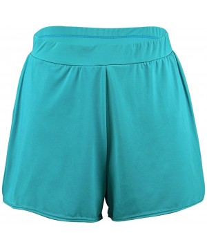 Women's Solid A-Line Tomboy Loose Swim Shorts - Turquoise - C618NKM7I6H $14.34-Bottoms