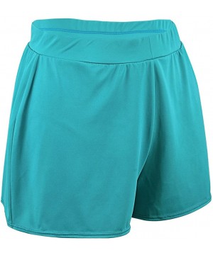 Women's Solid A-Line Tomboy Loose Swim Shorts - Turquoise - C618NKM7I6H $14.34-Bottoms