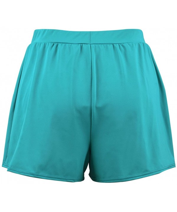 Women's Solid A-Line Tomboy Loose Swim Shorts - Turquoise - C618NKM7I6H $14.34-Bottoms