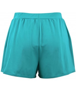 Women's Solid A-Line Tomboy Loose Swim Shorts - Turquoise - C618NKM7I6H $14.34-Bottoms