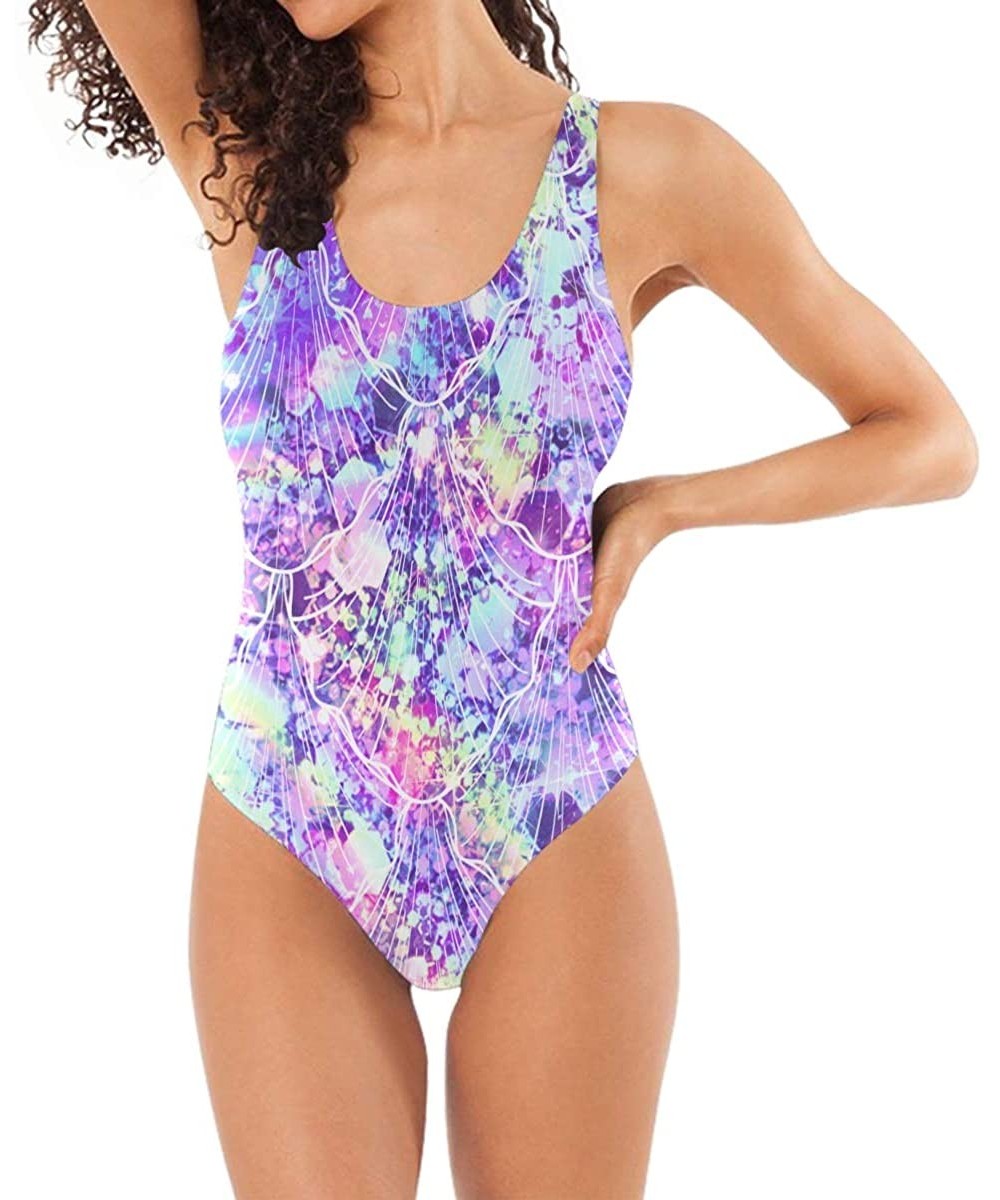 Milky Way Print Women's Swimsuits - One Piece U Back High Waisted Bathing Suits Bikini Sets - Colour11 - CK18WRN87EX $20.75-Sets