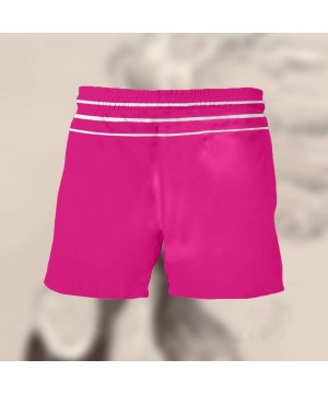 Men Child Summer Holiday Beachwear Casual Drawstring Printed Beach Work Trouser Shorts Pants - Adult-hot Pink - C519DI032I3 $...