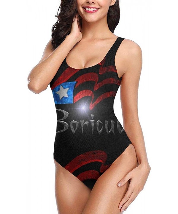 Women's Puerto Rico One Piece Beachwear High Cut Backless Swimwear - C018TMR0HMC $21.77-One-Pieces