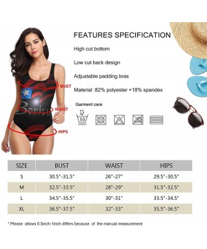 Women's Puerto Rico One Piece Beachwear High Cut Backless Swimwear - C018TMR0HMC $21.77-One-Pieces