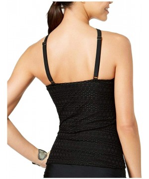 Womens Lost At Sea Crochet High-Neck Tankini Top - Black - CE18NWN0CIN $11.34-Tankinis