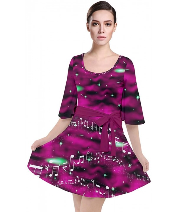 Womens Space Rocket Planet Sun Moon Science Rick Morty Velour Kimono Dress- XS-3XL - Dark Magenta Note - CQ18AW3672C $32.84-C...