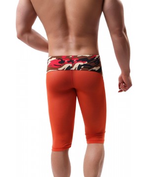 Men's Fashion Breathable Mesh Elastic Training Shorts Swim Trunks Beach Pants 2240 - K05 - Orange - CD18SNY94OA $19.83-Trunks