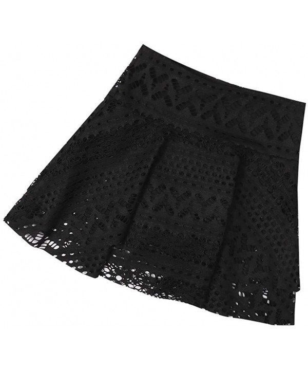 Women's Lace Crochet Skirted Bikini Bottom Swimsuit Short Skort Swim Skirt Bathing Beachwear - Black-2 - CD196OU6LD2 $16.27-C...