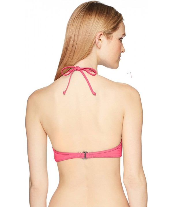 Women's Underwire Halter Hipster Bikini Swimsuit Top - Bright Pink - CX18I3NQLUO $25.45-Sets