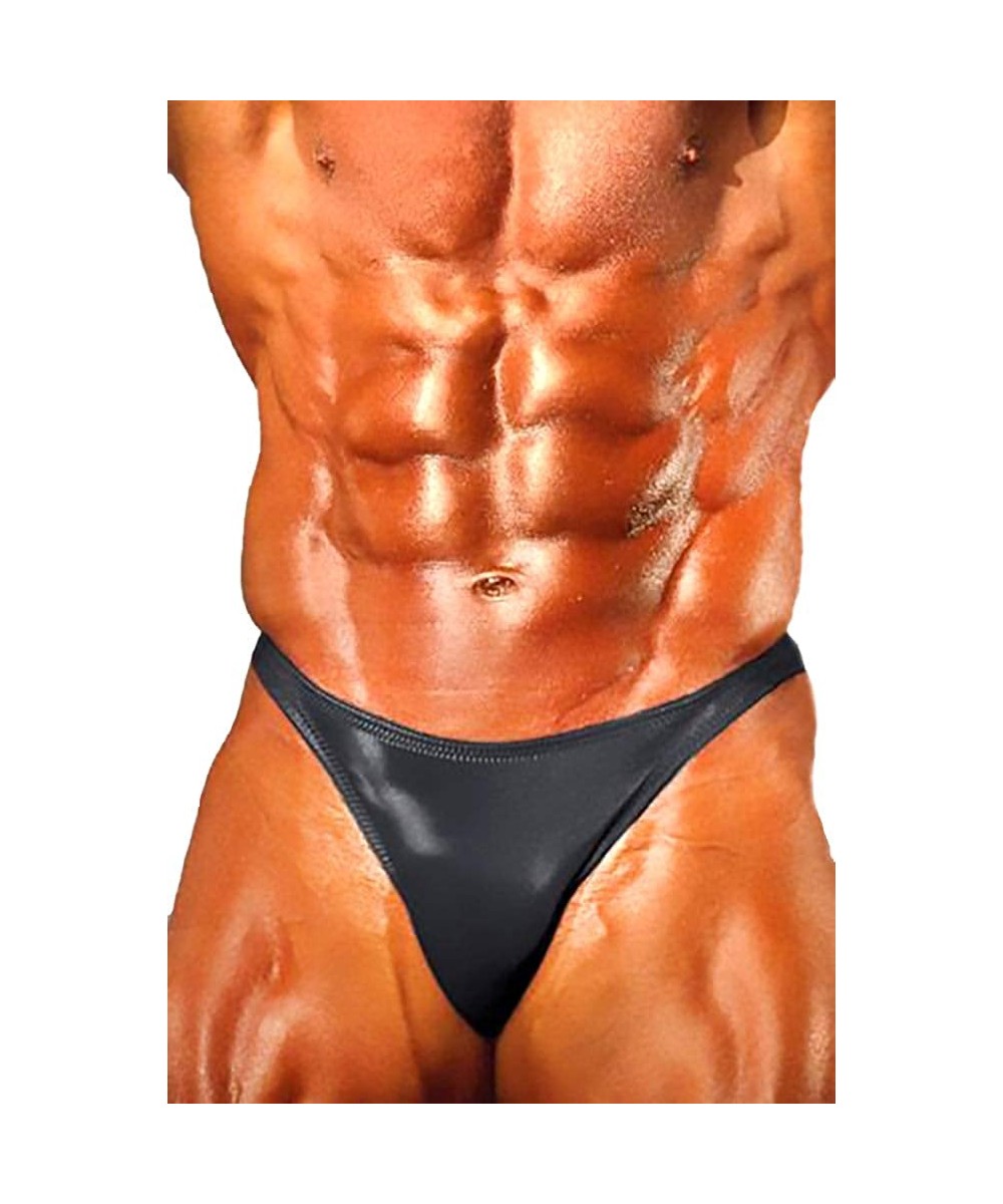 European Bodybuilding Physique Posing Trunks Swim Suit Briefs - Black - CZ18GE2ZSZW $25.03-Briefs