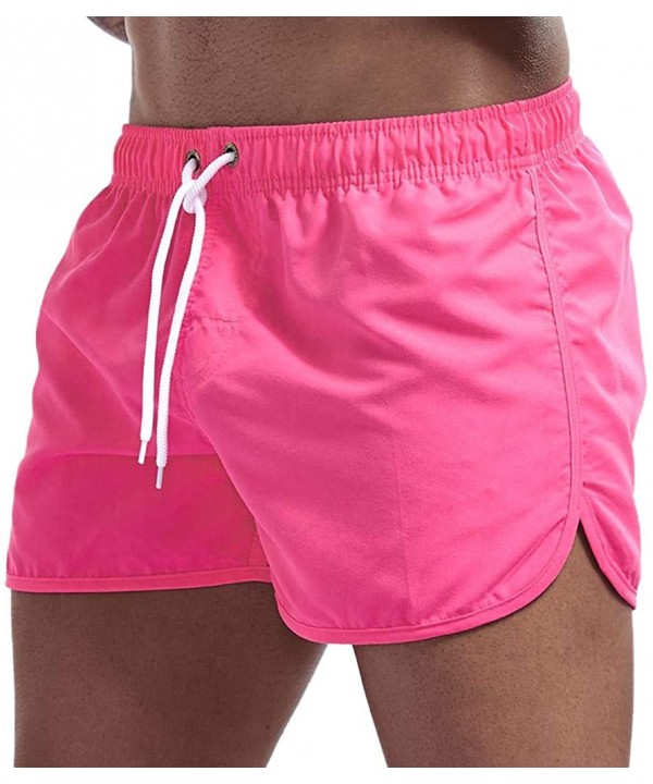 Beach Pants Fitness Loose Surfing Trunks Shorts - Watermelon Red - CZ199RASCXS $13.58-Board Shorts